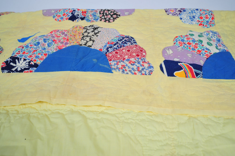 Vintage Hand Quilted and Appliqued Quilt