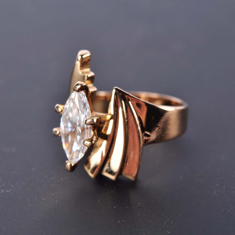 18 Kt Gold Electroplated Cubic Zirconia Ring