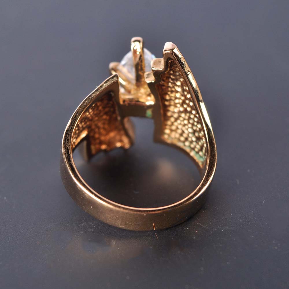 18 Kt Gold Electroplated Cubic Zirconia Ring