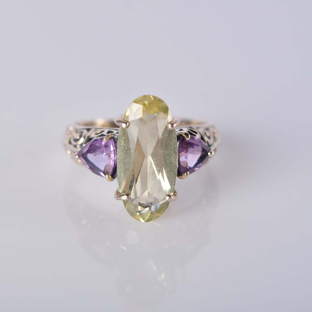 Trio of Sterling Silver Gemstone Rings