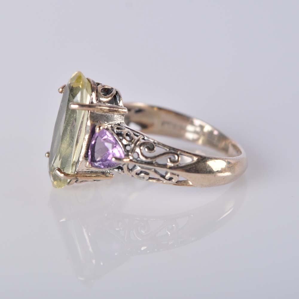 Trio of Sterling Silver Gemstone Rings