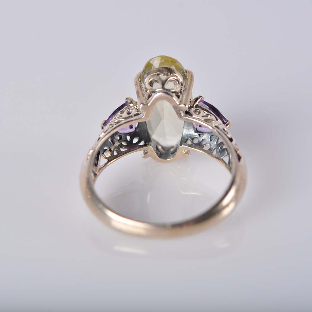 Trio of Sterling Silver Gemstone Rings