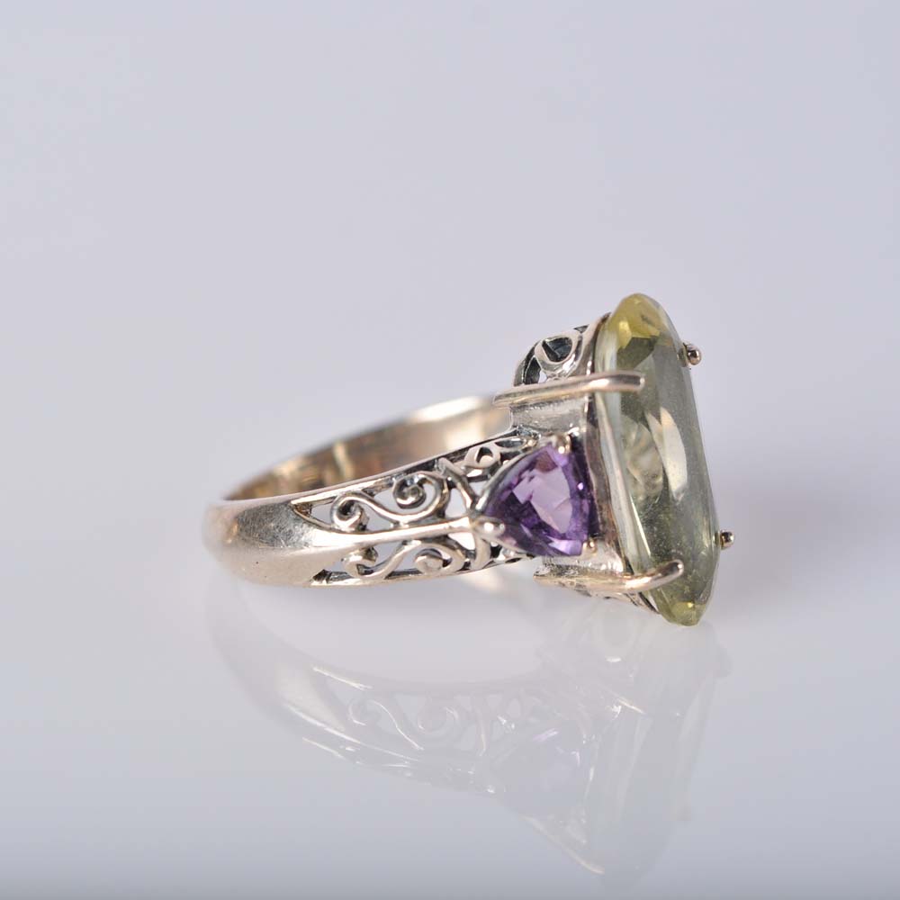 Trio of Sterling Silver Gemstone Rings