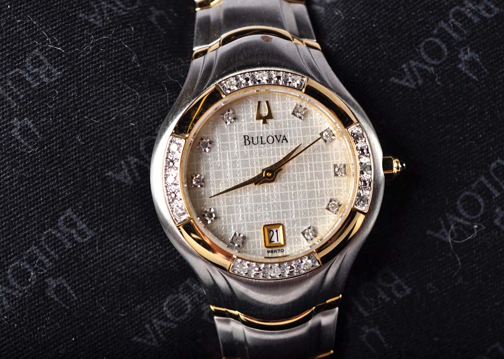 Women's Gold-Plated and Stainless Steel Bulova Watch