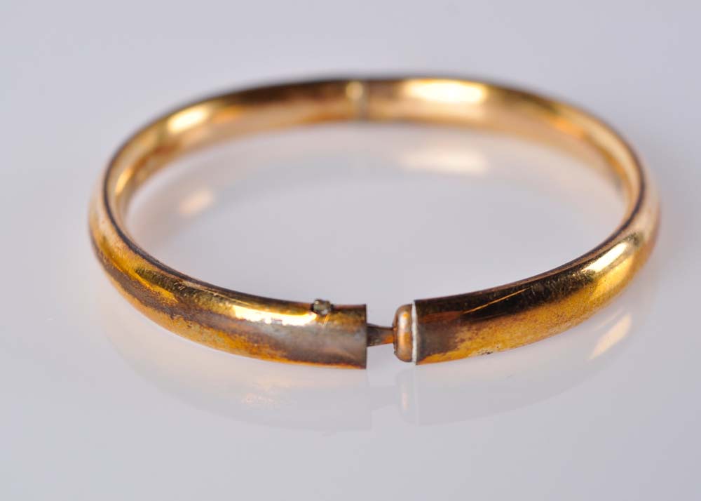 Pair of Vintage Gold-Filled Baby Bangle Bracelets