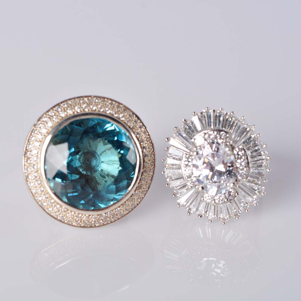 Pair of 925 Sterling Silver Rings