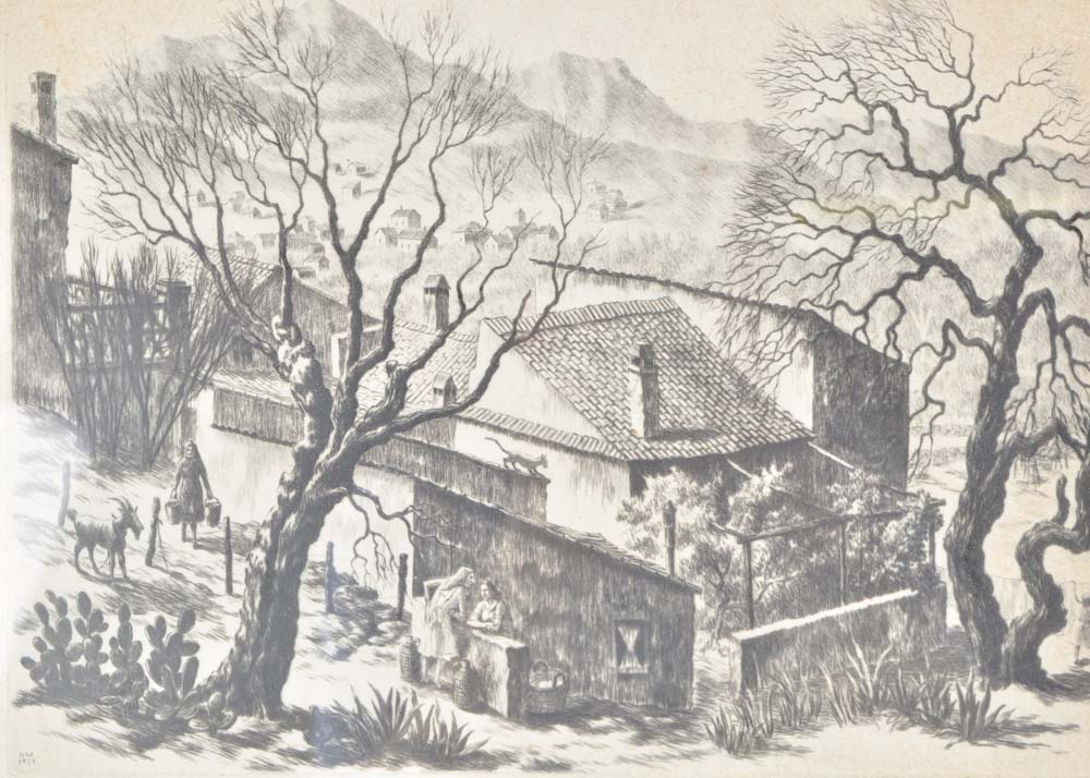 Pair of Norman Merritt Original Etchings