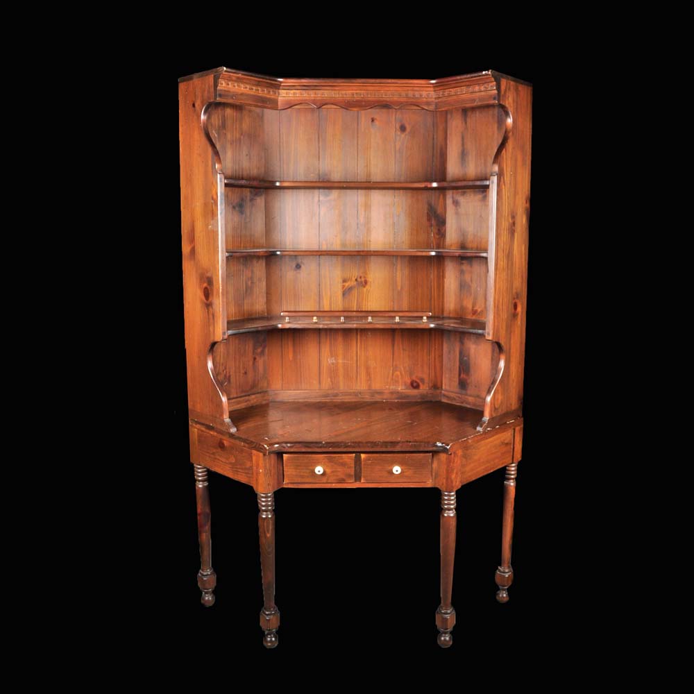 Dark Wood Ethan Allen Corner Cabinet