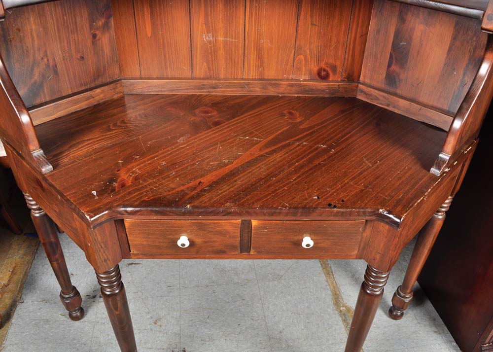 Dark Wood Ethan Allen Corner Cabinet