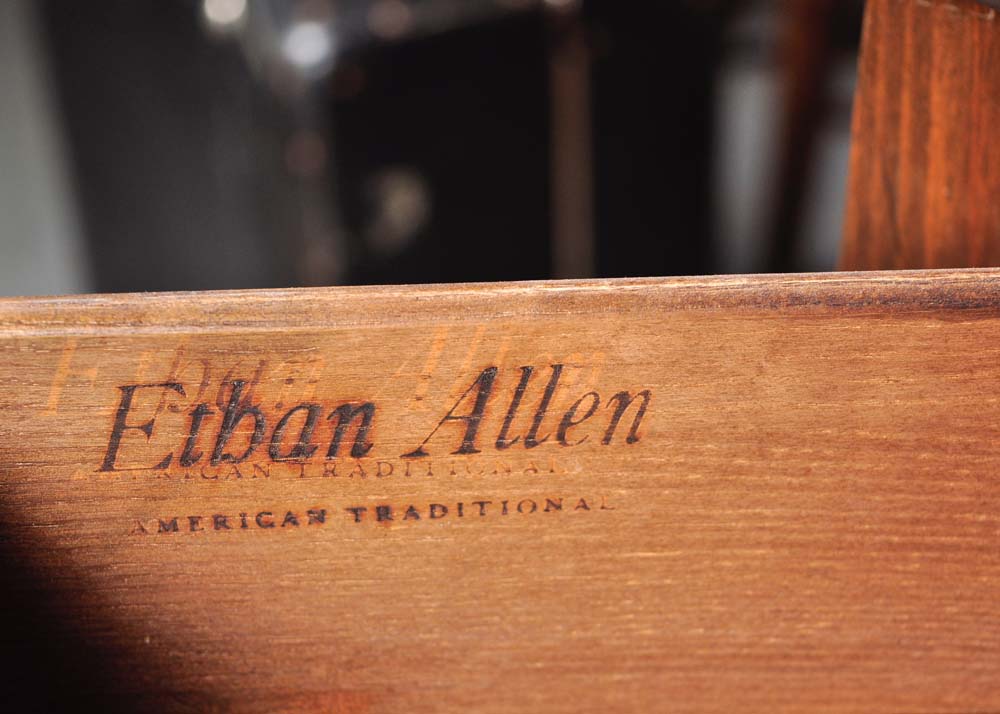 Dark Wood Ethan Allen Corner Cabinet