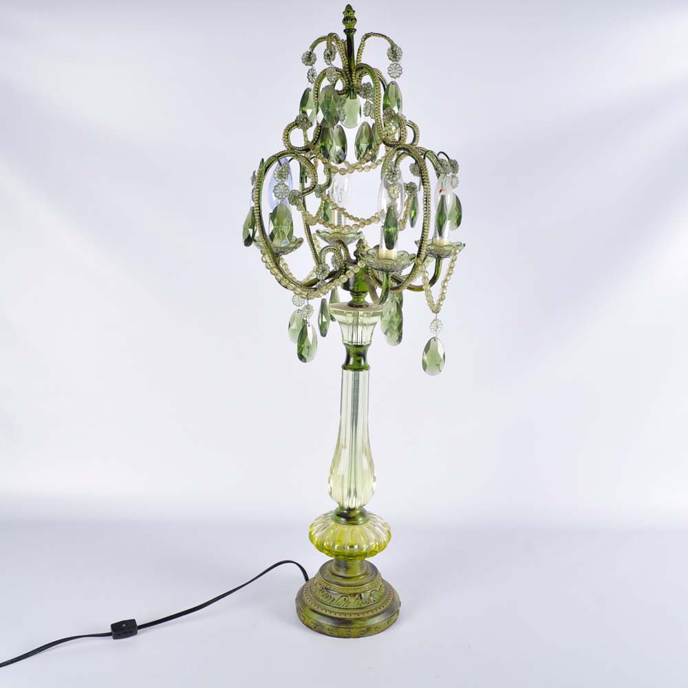 Green Beaded Lamp