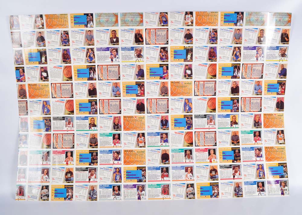 Sheet of Uncut 1994 All-Star NBA Trading Cards