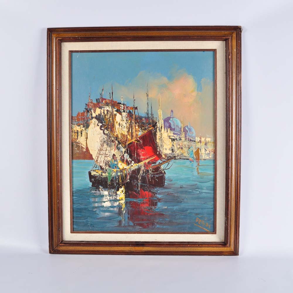 Ferini Signed Acrylic Painting