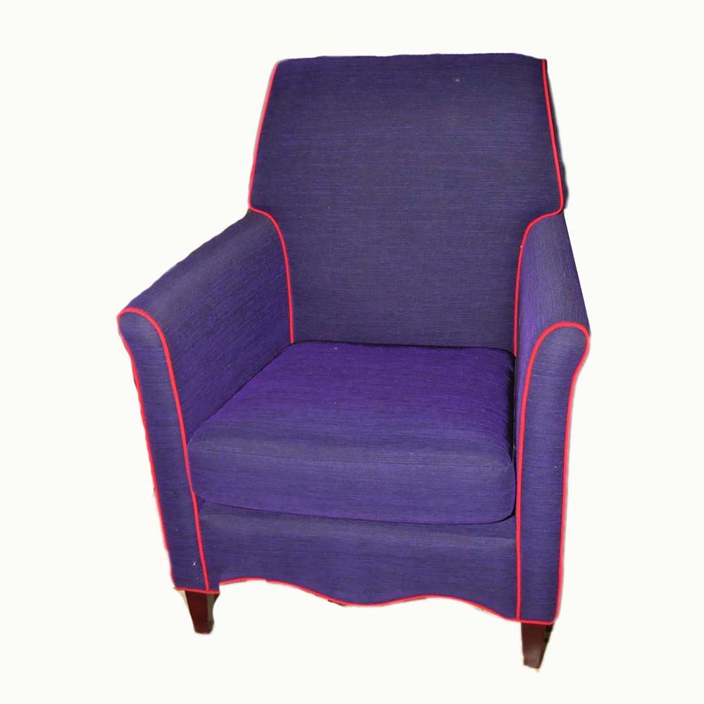 Purple and Red Trimmed Upholstered Chair