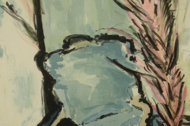 Sarah Churchill Signed LE Hand-Pulled Lithograph "Interior View"