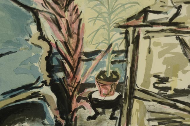 Sarah Churchill Signed LE Hand-Pulled Lithograph "Interior View"