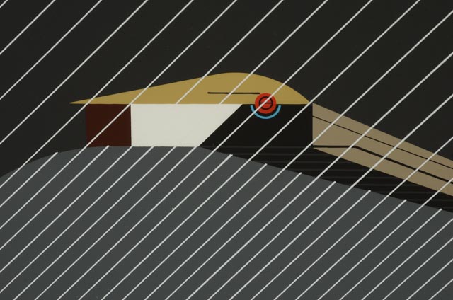 Charley Harper Signed Limited Edition Serigraph "Pelican in Downpour"