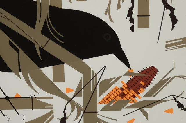 Charley Harper Signed Limited Edition Serigraph "Crow in the Snow"