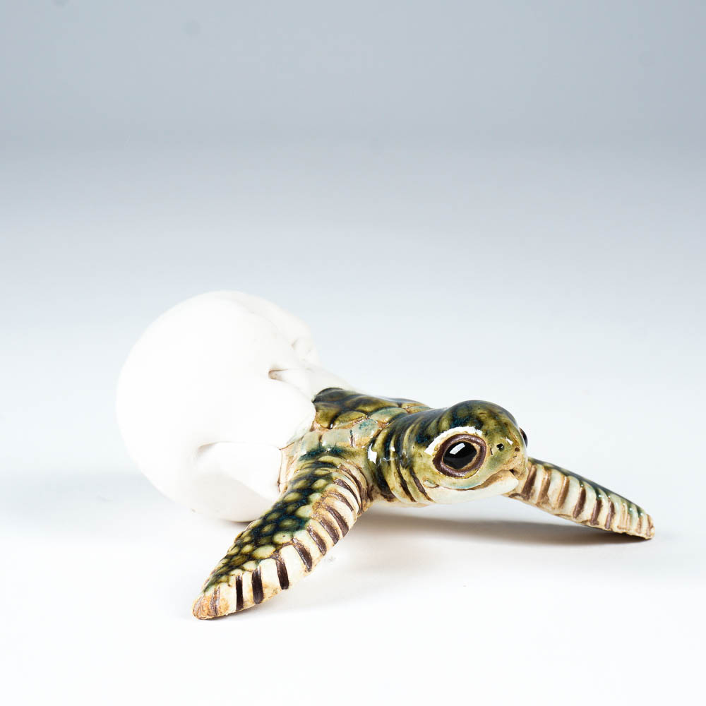 Ceramic Baby Sea Turtle Sculpture