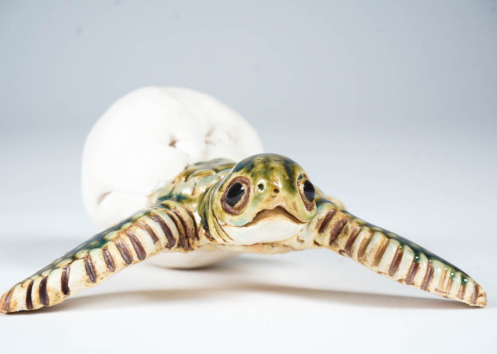 Ceramic Baby Sea Turtle Sculpture