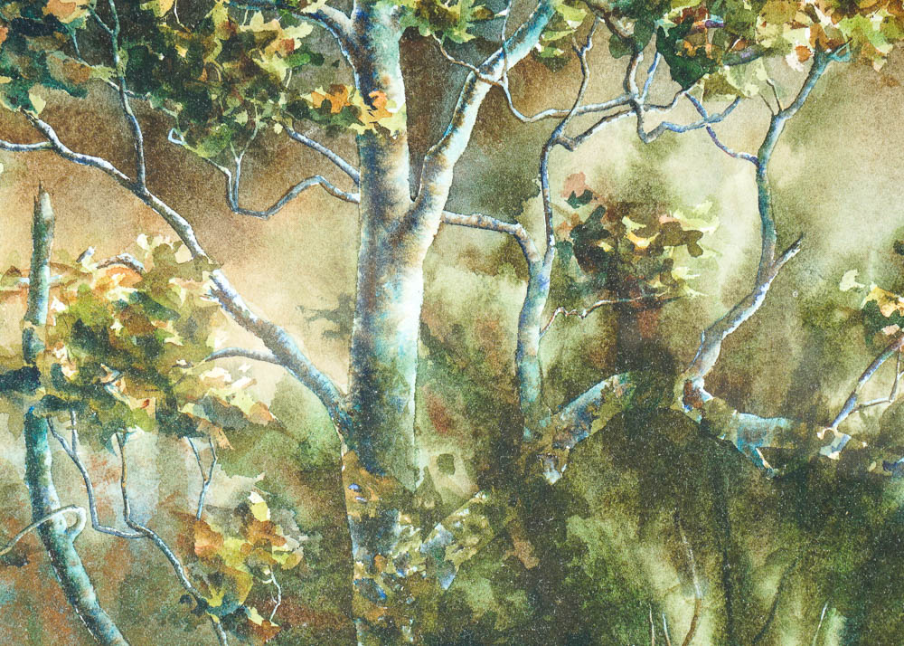 "Twilight of Summer" Watercolor on Handmade Paper by Mike McFarland