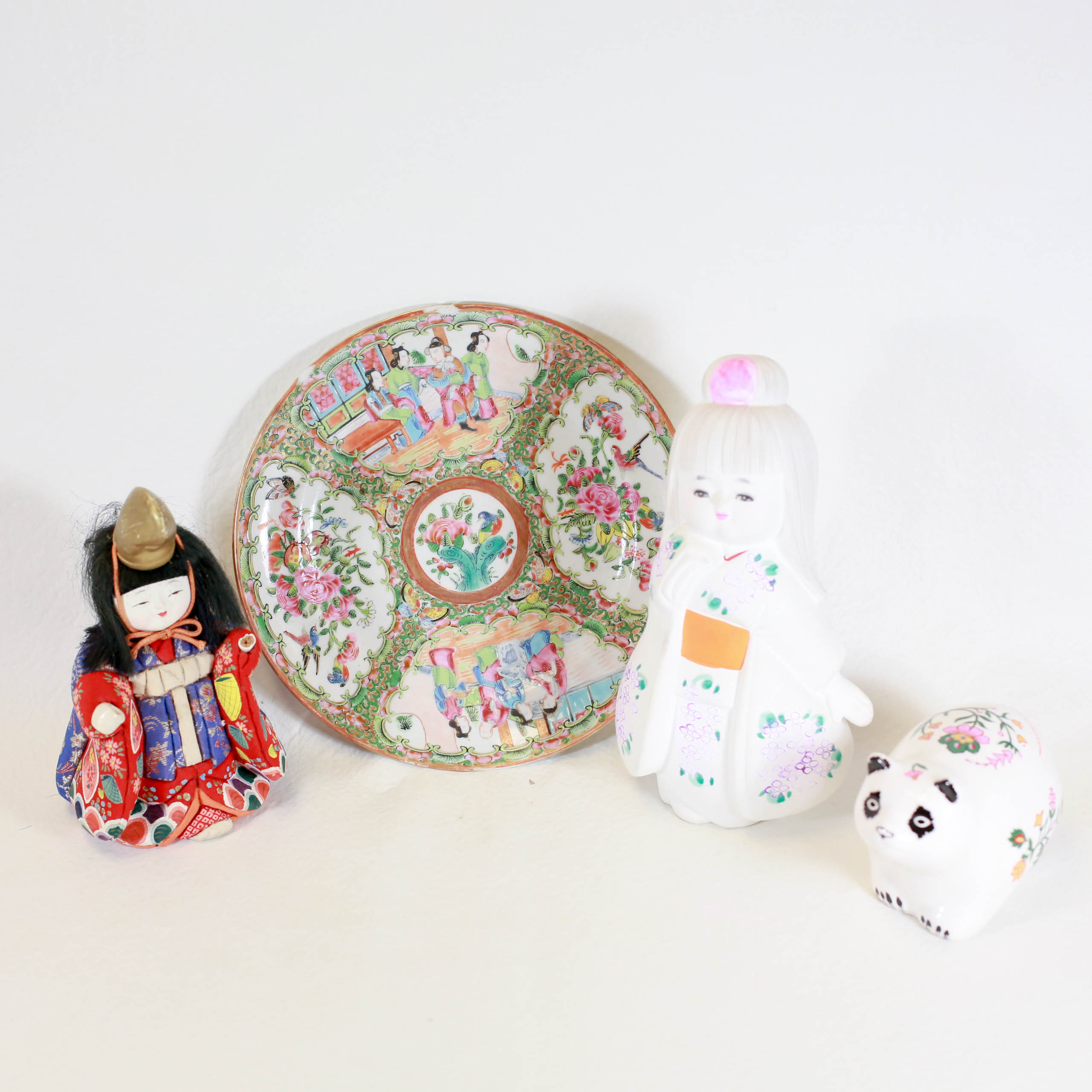 Collection of Vintage Asian Decor Items