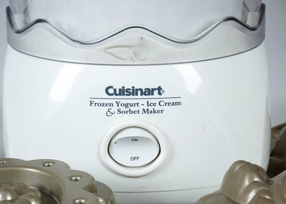 Baking Supplies Including Corningware and Cuisinart Ice Cream Maker