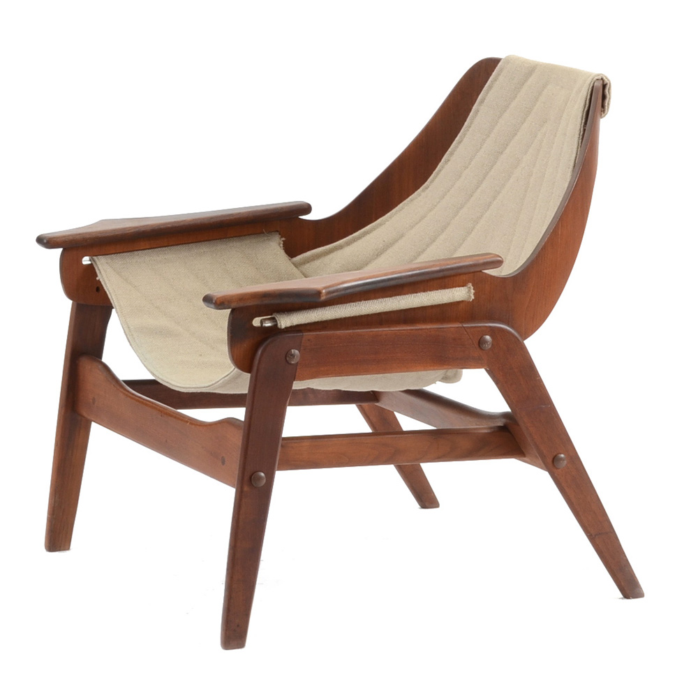 Jerry Johnson Walnut Sling Chair