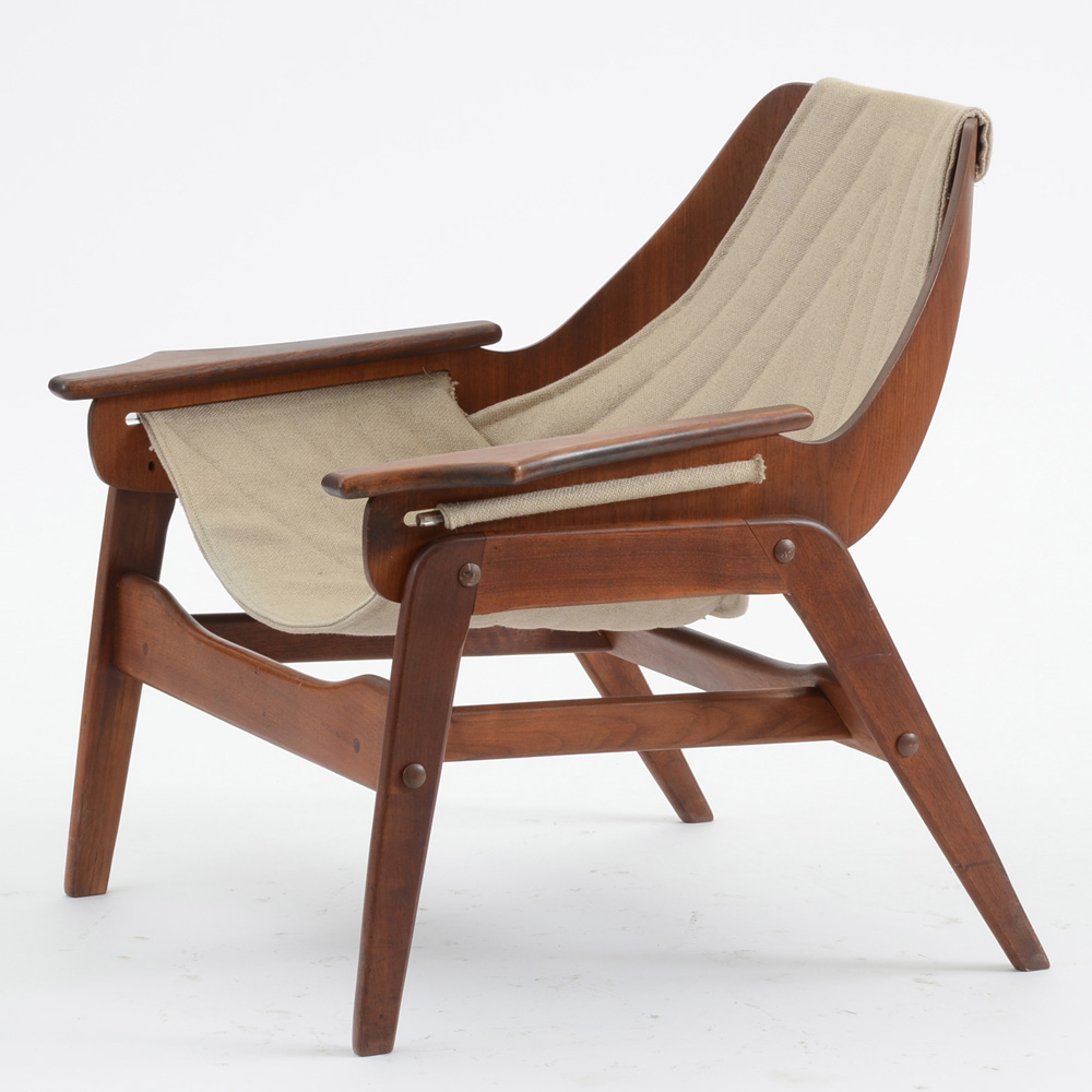 Jerry Johnson Walnut Sling Chair