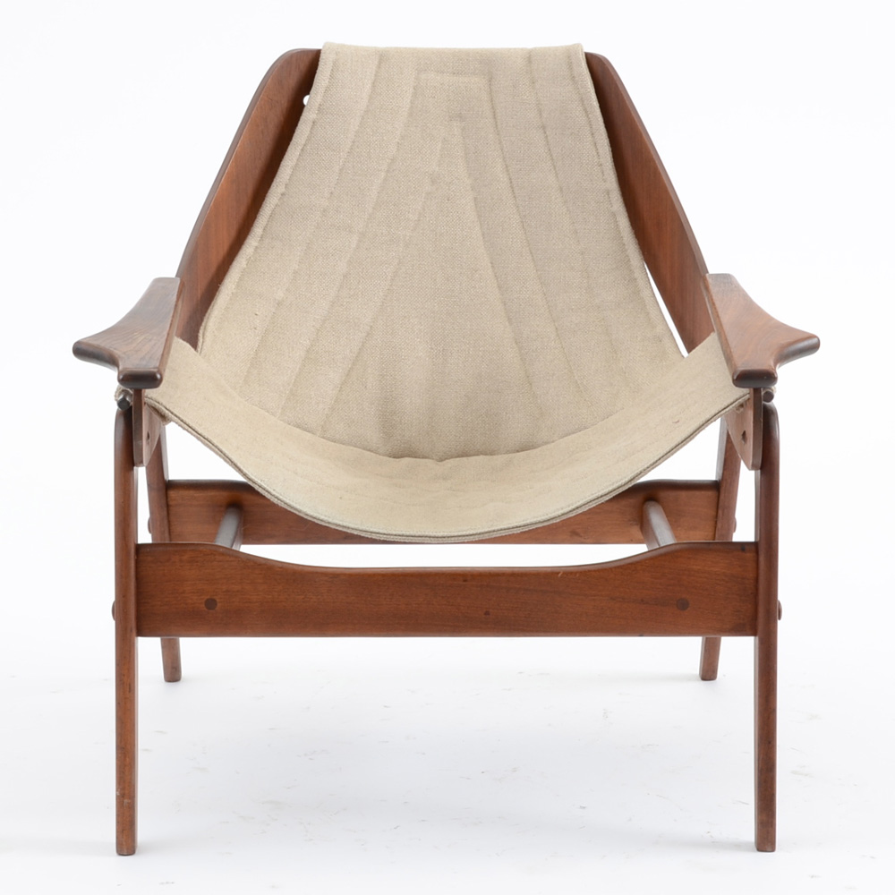 Jerry Johnson Walnut Sling Chair
