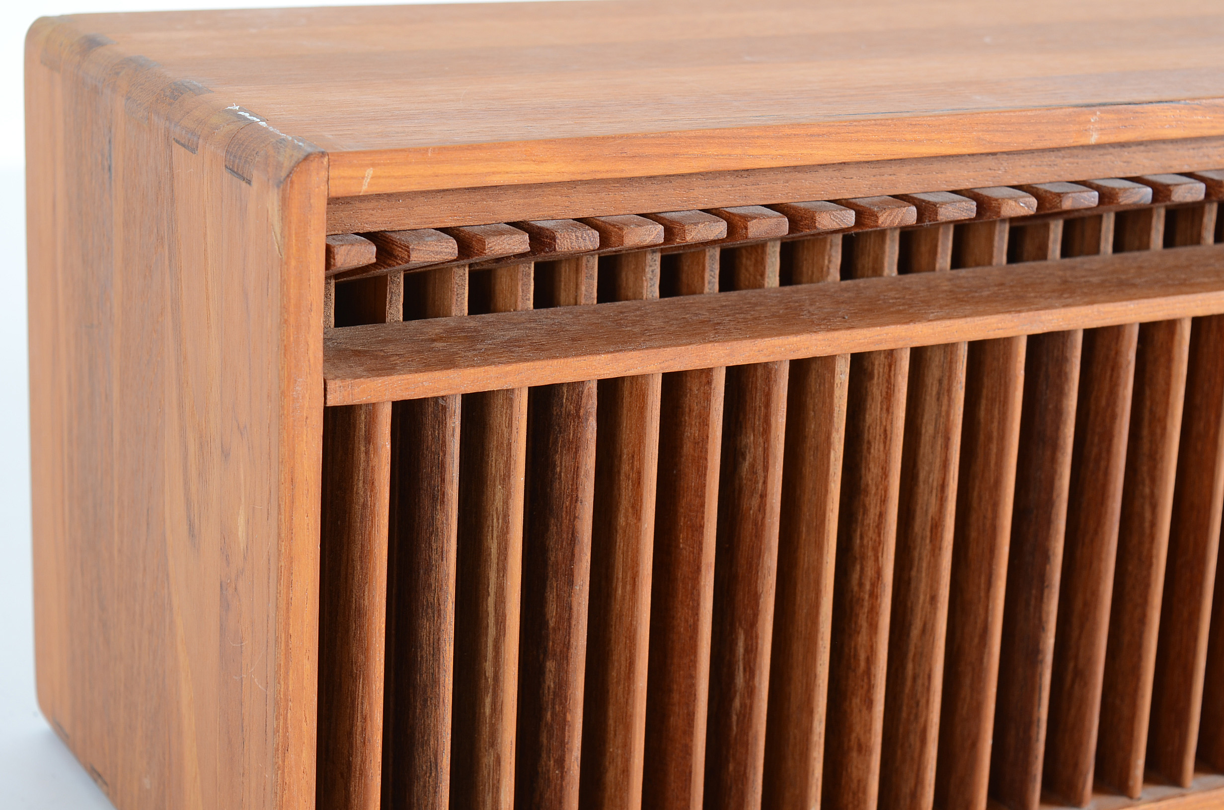 Kalmar Teak CD Storage Rack with Lever Action