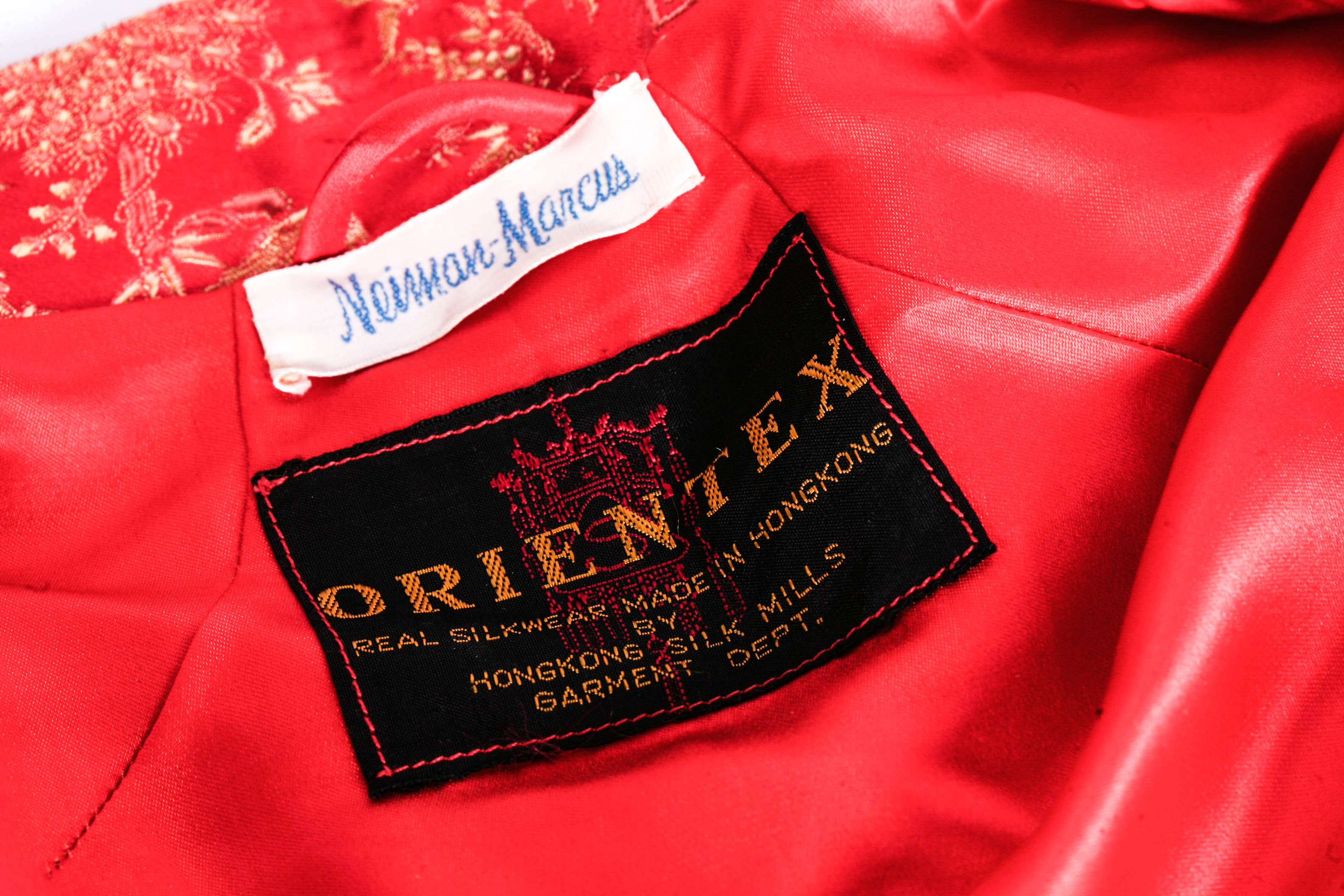 Vintage Red Asian-Inspired Neiman Marcus Dress