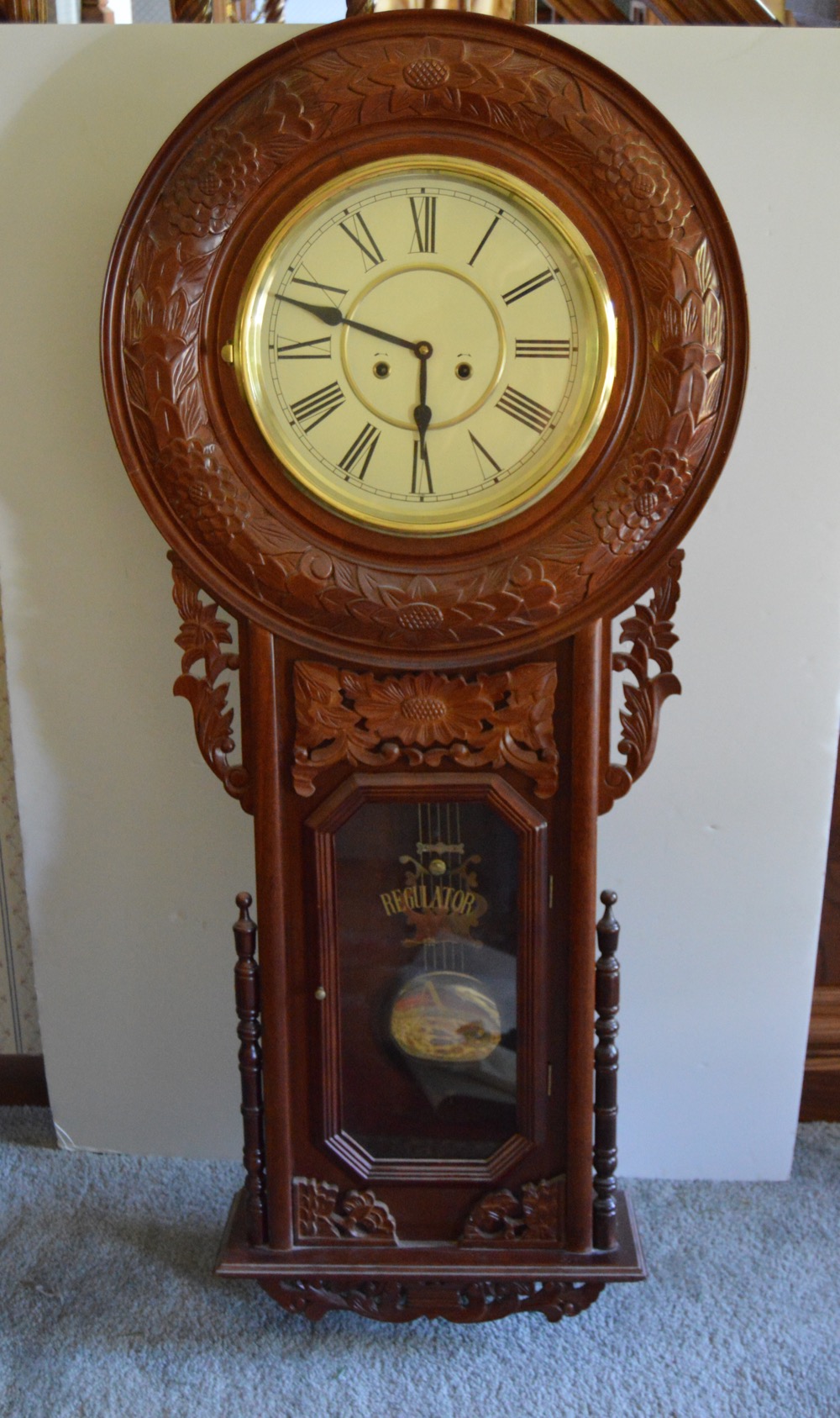 Large Pendulum Wall Clock Marked Regulator A