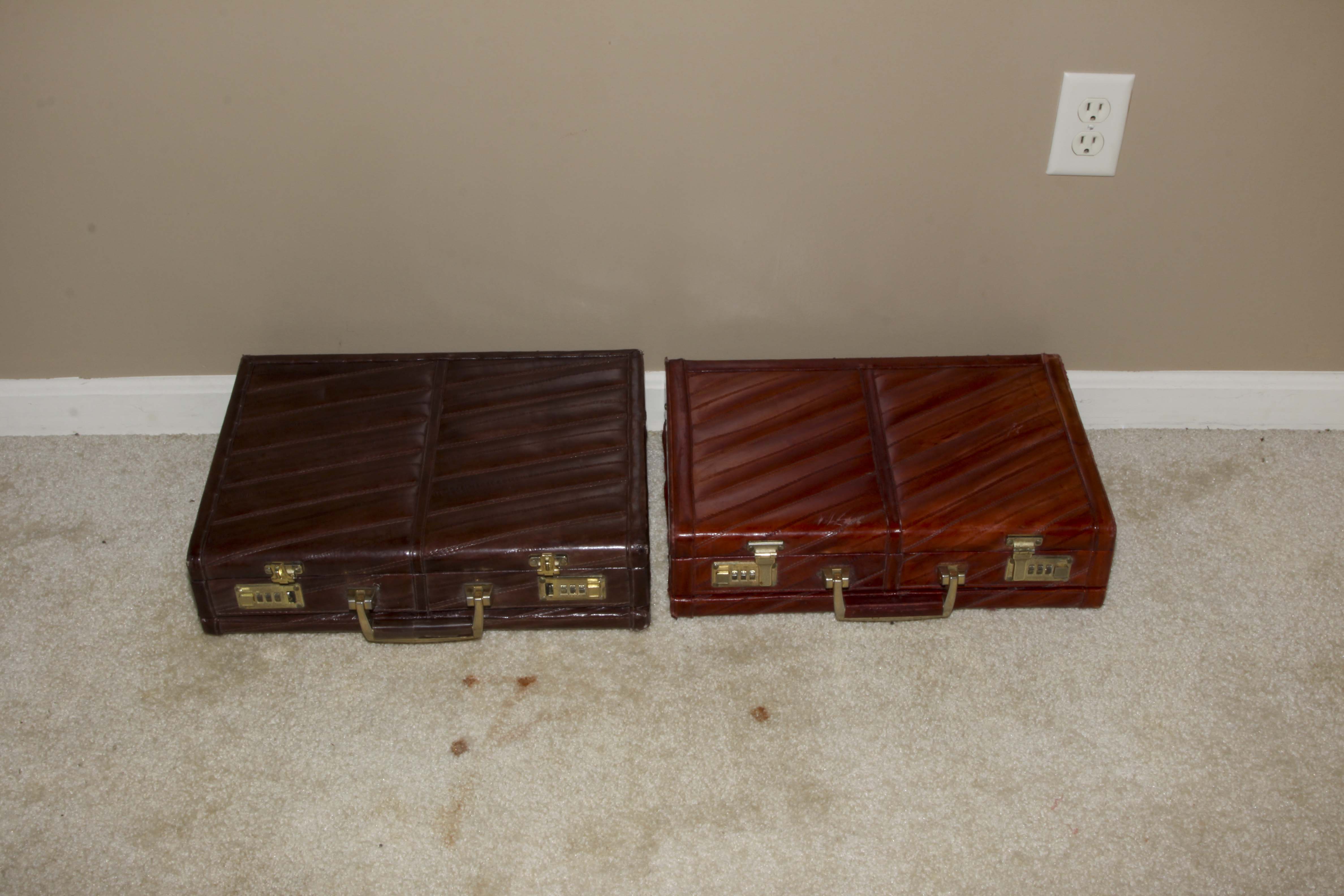 Pair of Vintage Leather Men's Briefcases