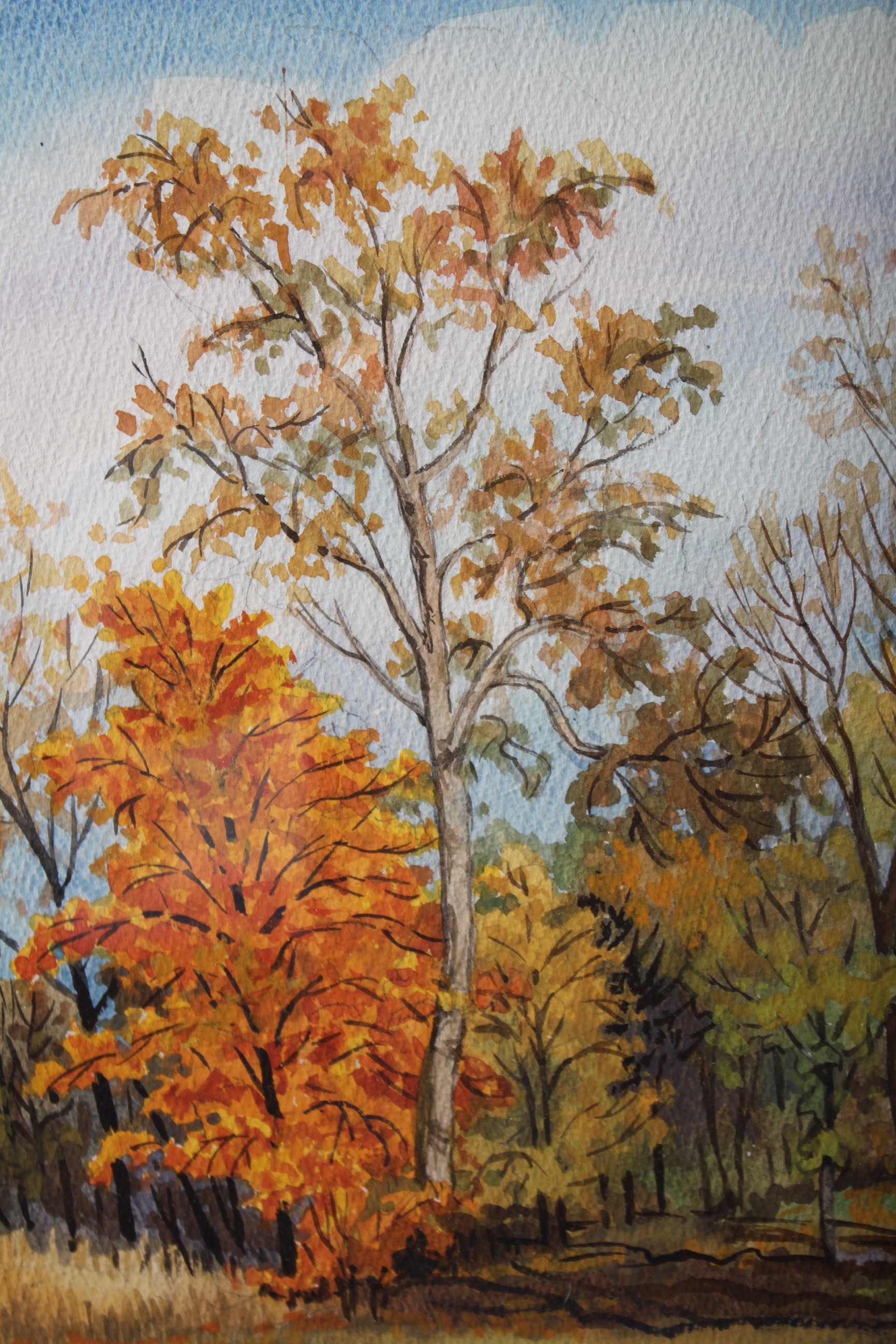 John D. Prouty Autumn Watercolor
