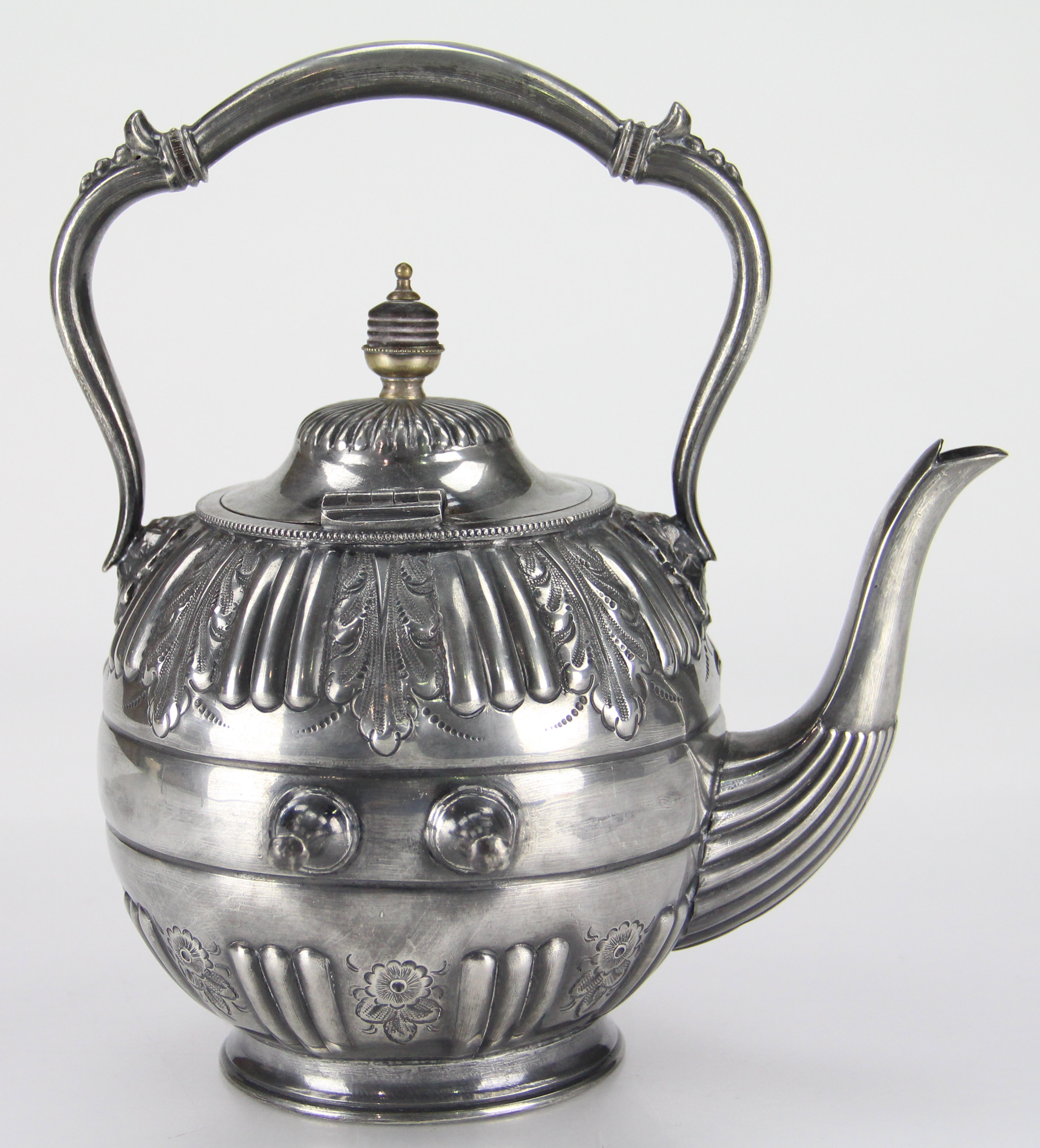 Antique Silver Plate Teapot with Stand