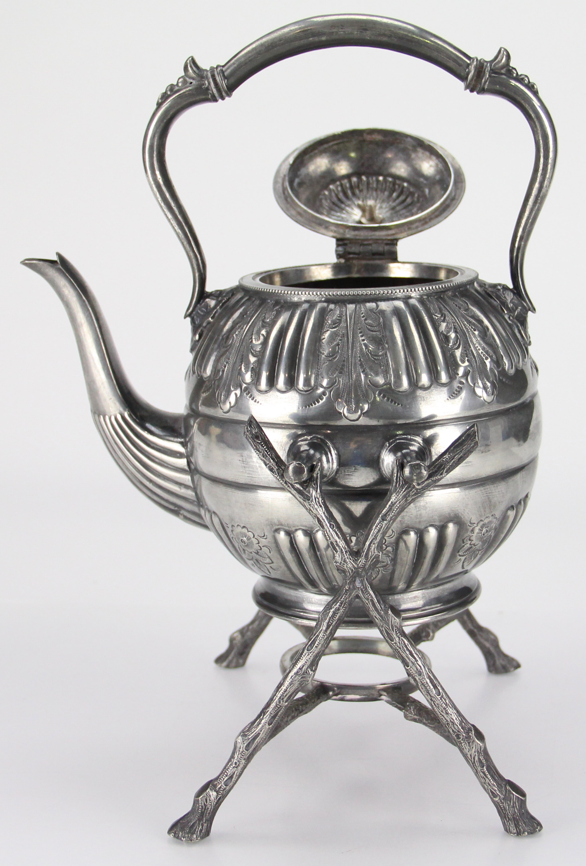 Antique Silver Plate Teapot with Stand