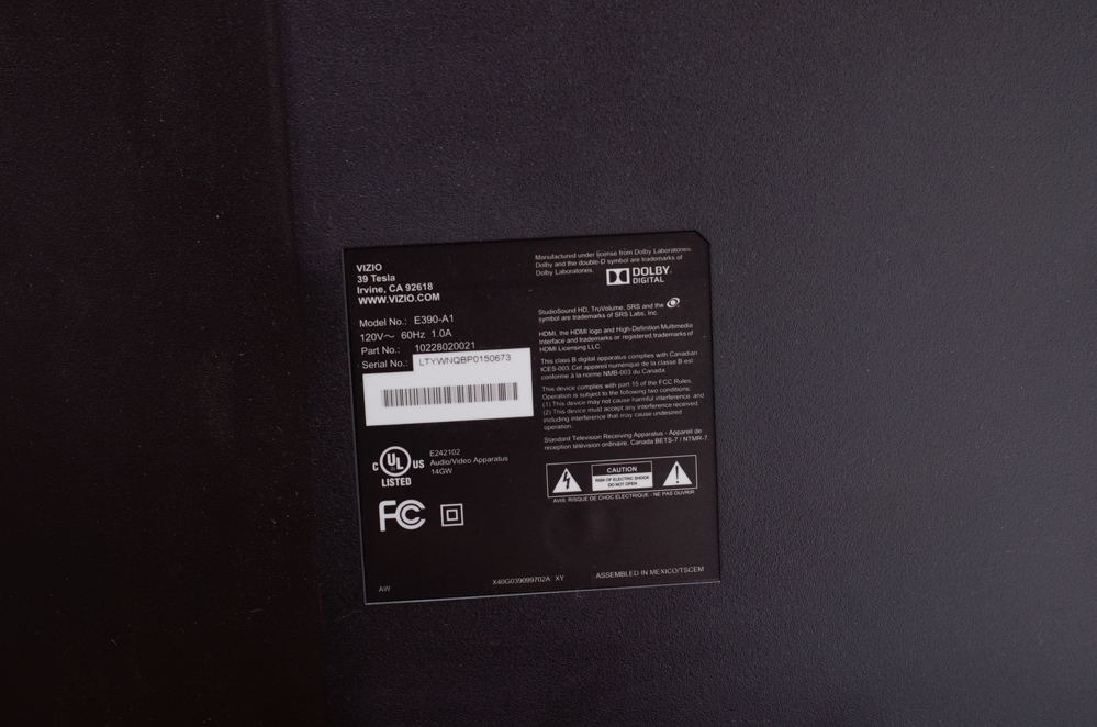 Vizio 39" Flat-Screen High Definition Television