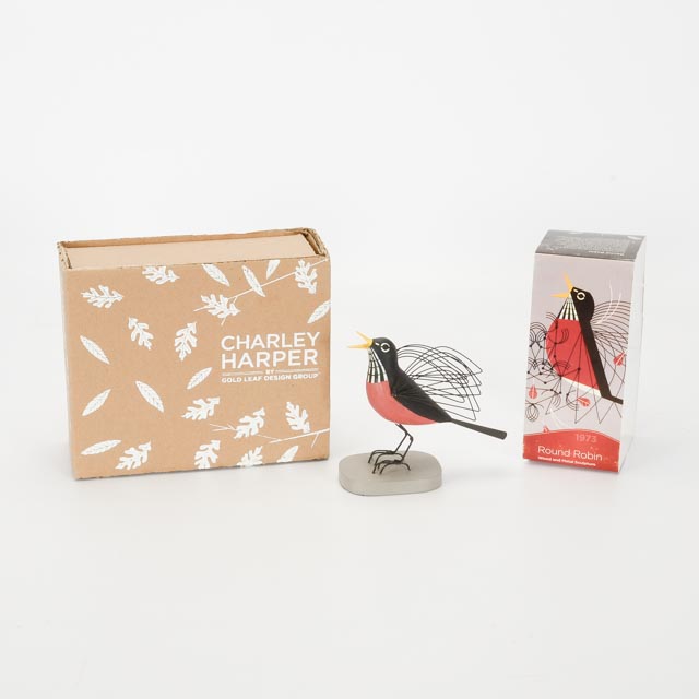 Wood and Metal Sculpture After Charley Harper "Round Robin"