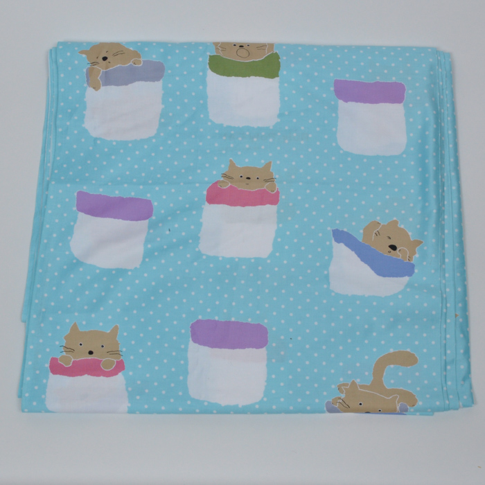 Japanese "Roly Poly Cat In The Pocket" Children's Fabric