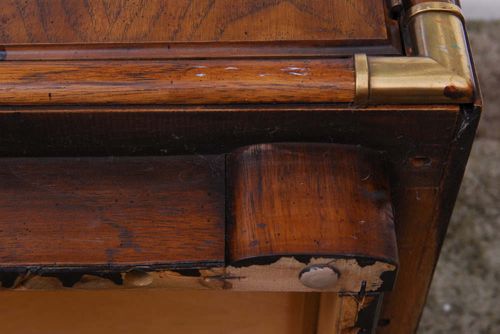 Drexel "Accolade" Campaign Style Oak Side Table