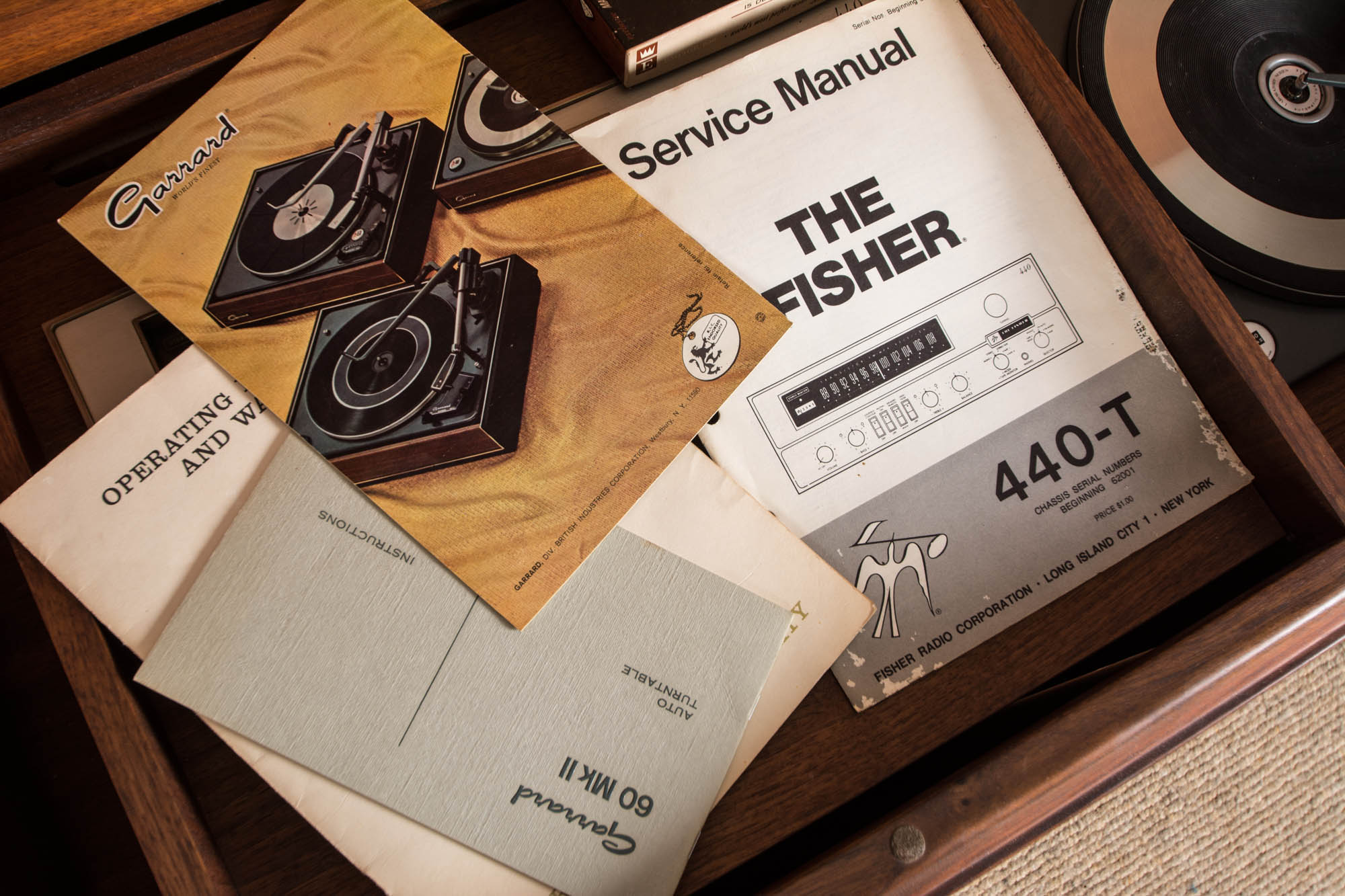 Mid-Century Barzilay Walnut Stereo Console with External Speakers