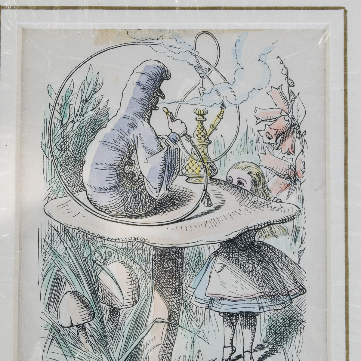 Four Antique Hand-Colored "Alice's Adventures in Wonderland" Bookplates
