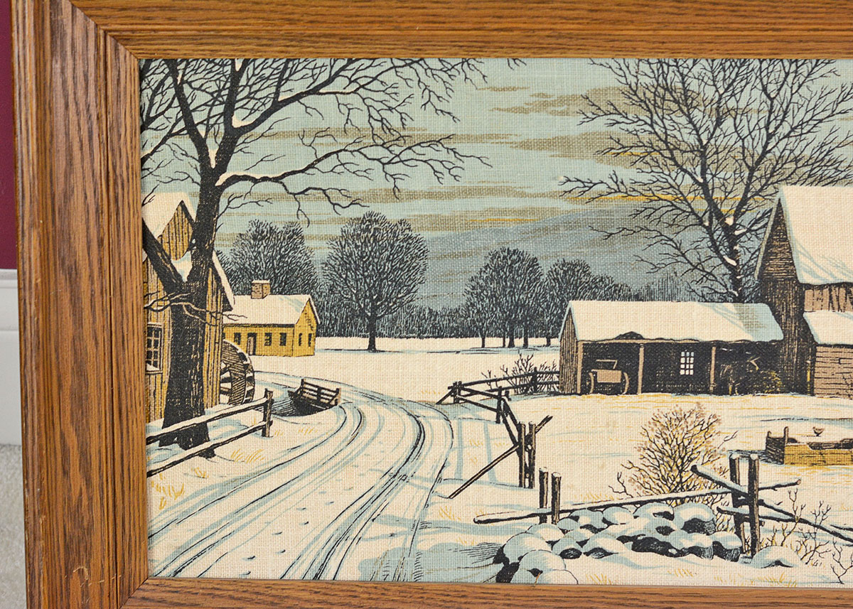 Framed R. Batchelder Lithograph on Linen