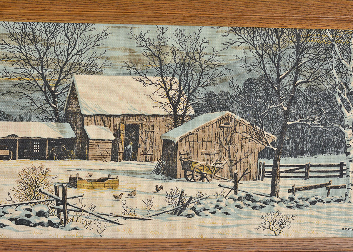 Framed R. Batchelder Lithograph on Linen