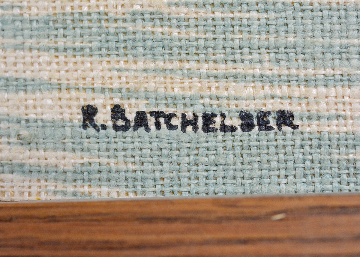 Framed R. Batchelder Lithograph on Linen