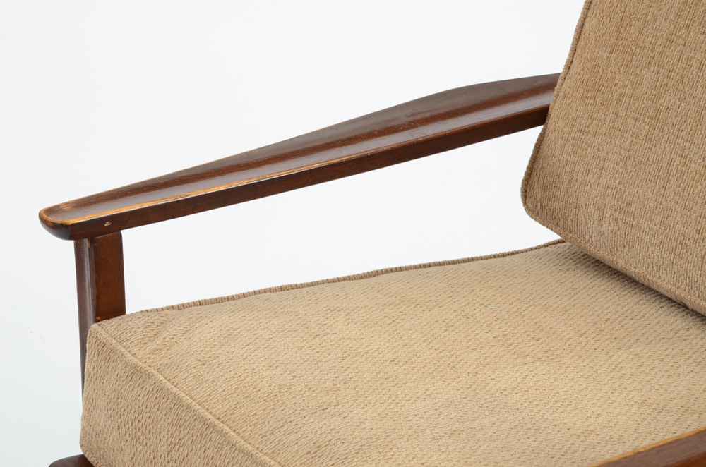 Danish Modern Hans Wegner Style Walnut Lounge Chair