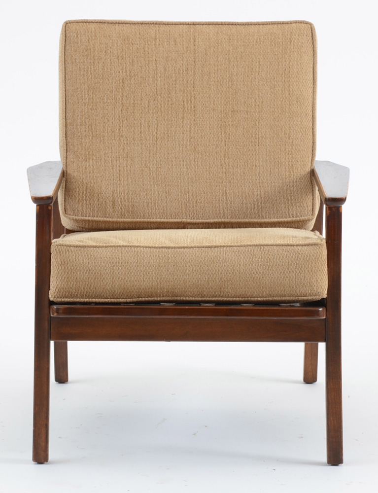 Danish Modern Hans Wegner Style Walnut Lounge Chair