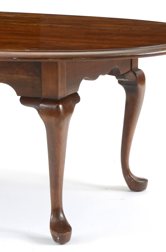 Cherry Queen Anne Style Oval Coffee Table