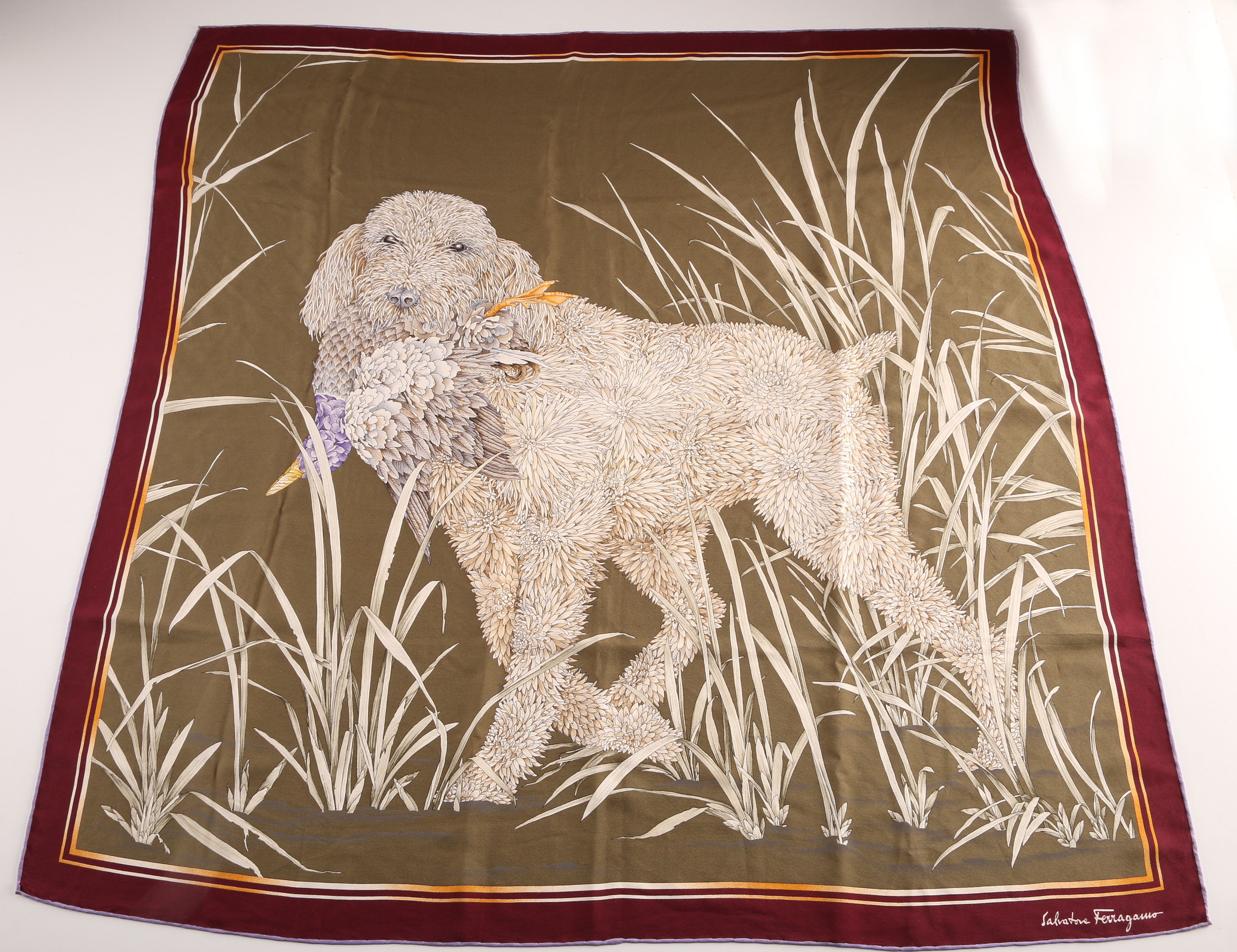 Salvatore Ferragamo Hunting Dog Scarf